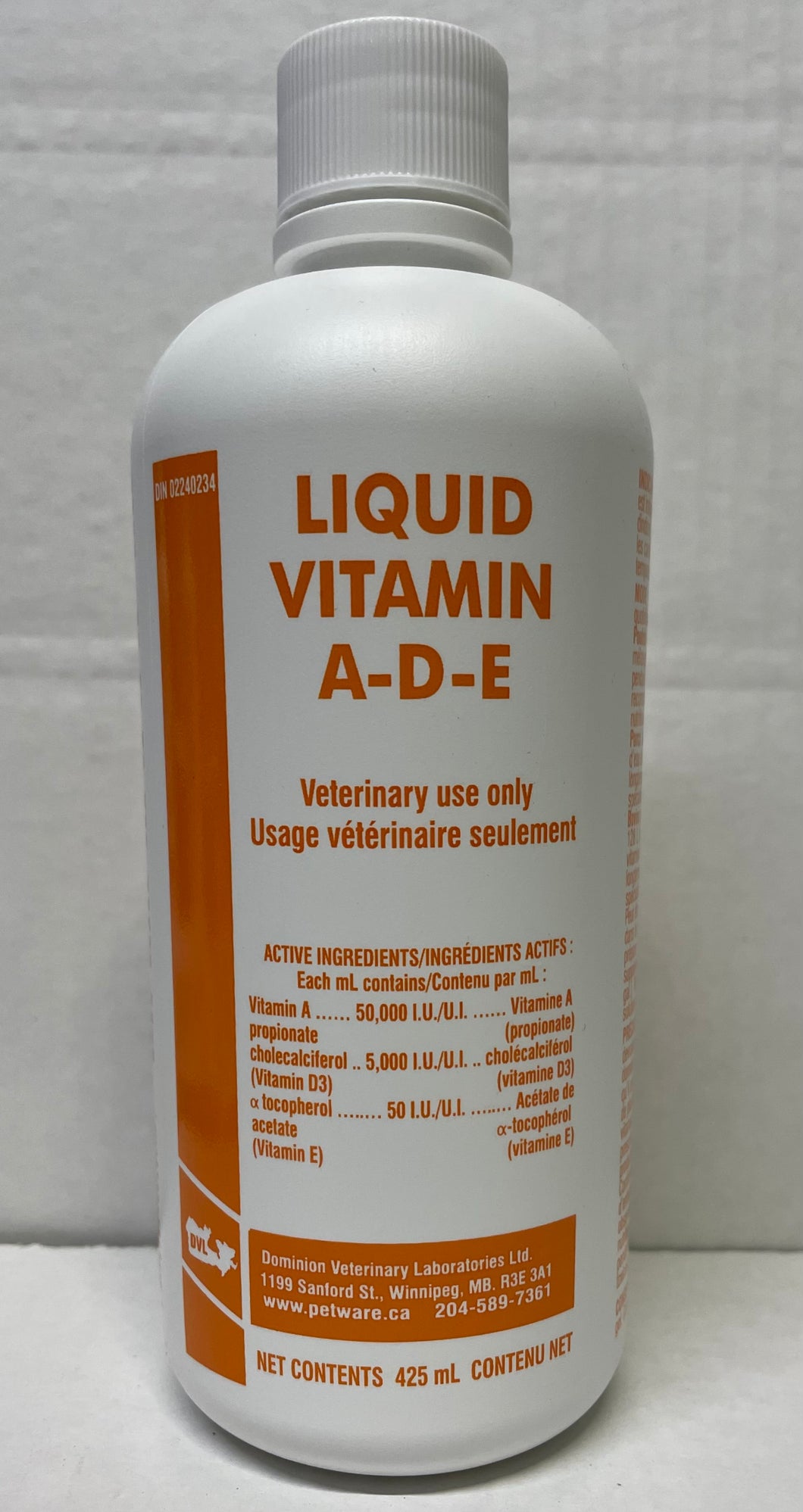 ADE LIQUID Vitamins A, D3 and E in a unique water soluble liquid.