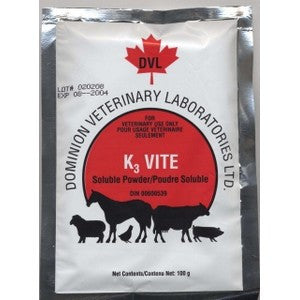 K3-VITE POWDER 100 G Poultry Supplies Vitamin K3 indicated in the prevention of prolonged bleeding