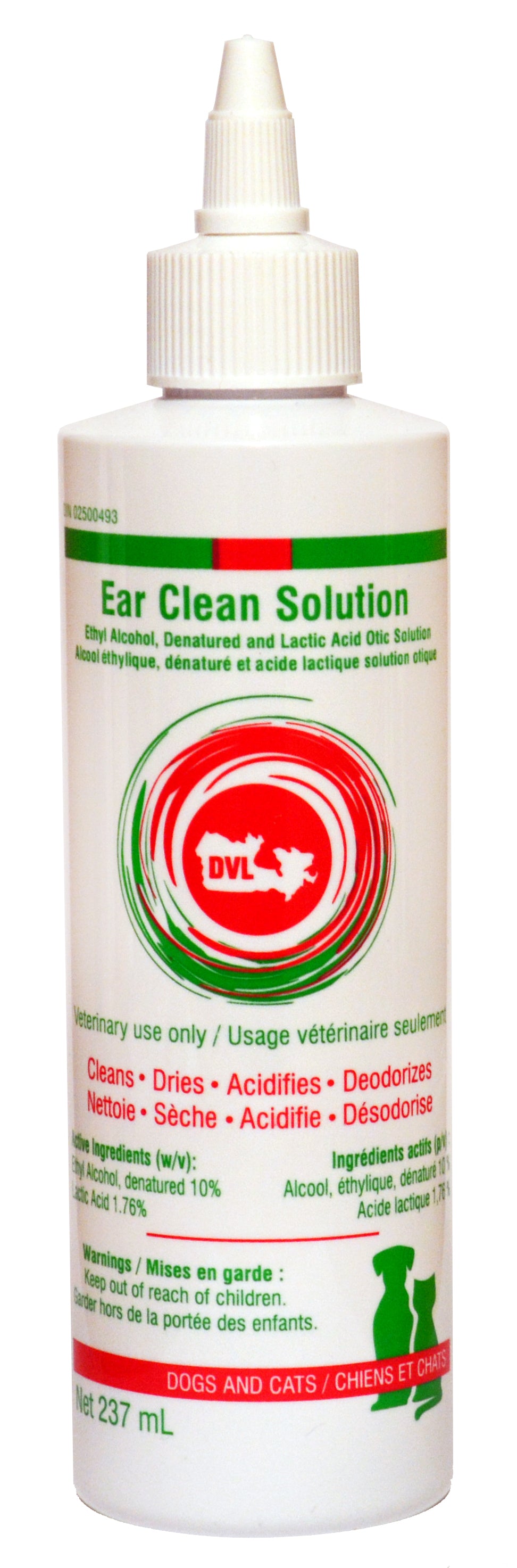 DVL Ear Clean Solution DOGS, CATS – Cleans • Dries • Acidifies • Deodorizes