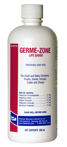 GERME ZONE 500ml Poultry Supply antiseptic application for CUTS, SCRATCHES, ABRASIONS, WOUNDS & BURNS
