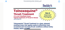 TOLNOXEQUINE 50G Tolnoxequine Thrush Treatment is a clean, pleasant smelling cream.