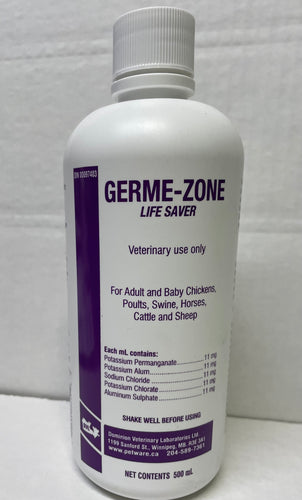 GERME ZONE 500ml Poultry Supply antiseptic application for CUTS, SCRATCHES, ABRASIONS, WOUNDS & BURNS