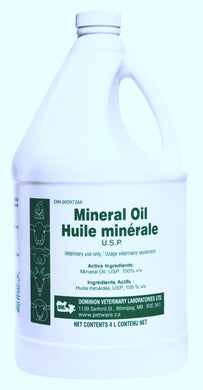 MINERAL OIL 4 L is used in the treatment of intestinal constipation in dogs, cats, and horses.