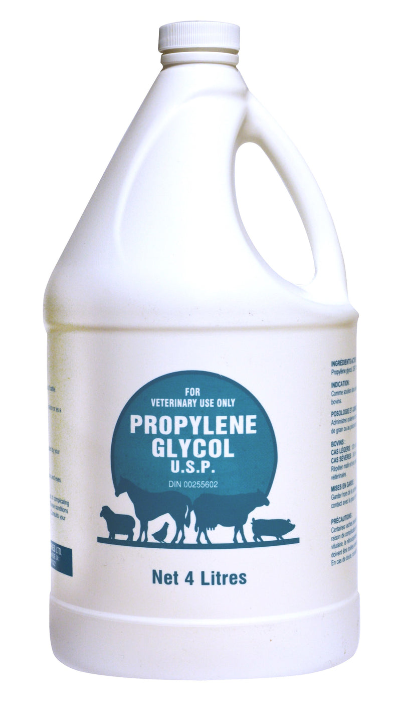 PROPYLENE GLYCOL 4L Cattle Supply treatment of acetonemia (ketosis) –  Dominion Vet