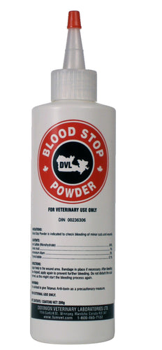 BLOOD STOP Cattle Supply stops bleeding of minor cuts and wounds.