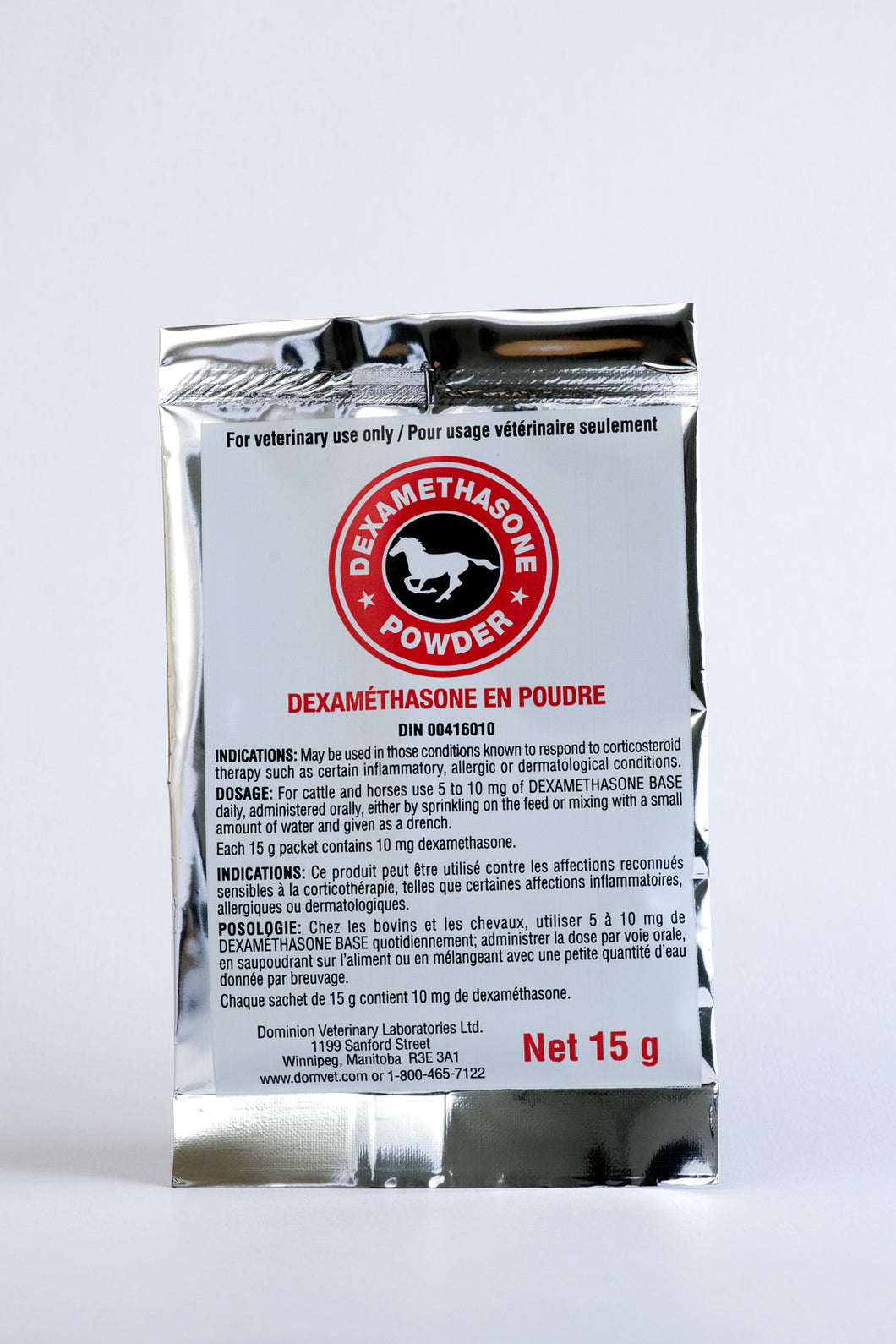 DEXAMETHASONE, 15G.  Horse medicine powder anti-inflammatory 30/box. (30x15g).