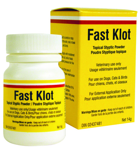 FAST KLOT 14G Stops superficial bleeding of the skin and nails for dogs, cats
