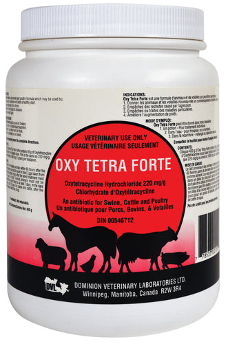OXYTETRA FORTE Antibiotic powder for pigs, cattle, birds and bees.