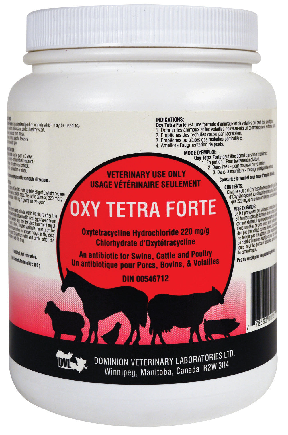 OXYTETRA FORTE Antibiotic powder for pigs, cattle, birds and bees.