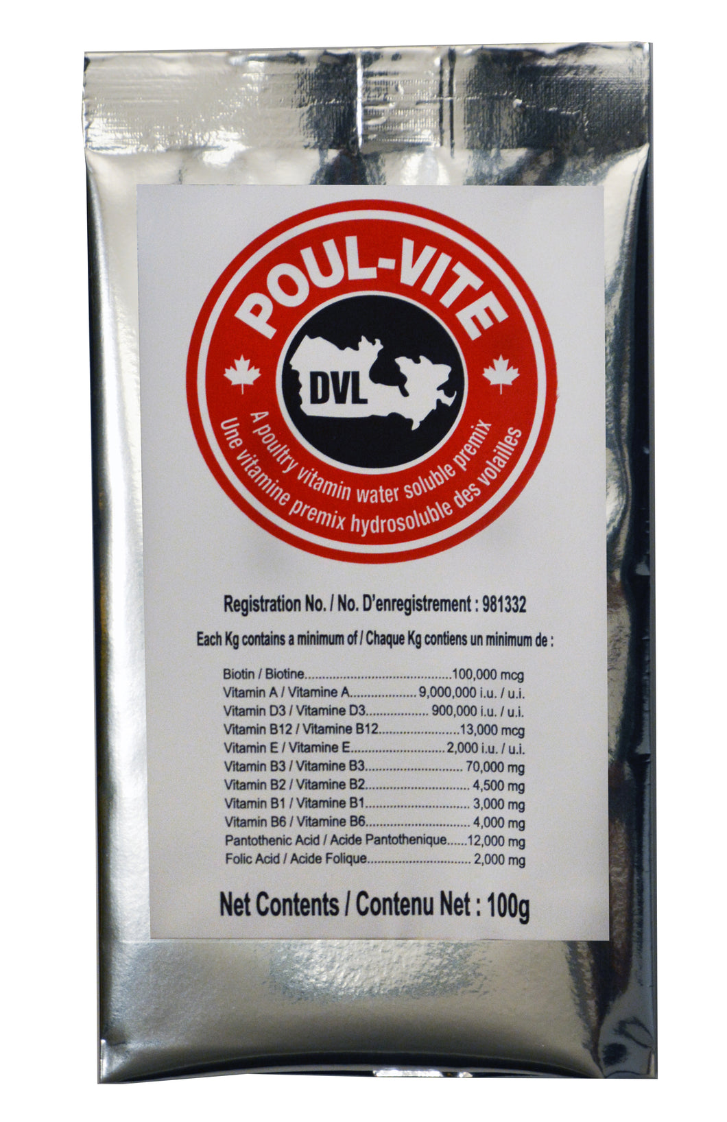 POUL-VITE 100 G A poultry vitamin water soluble premix