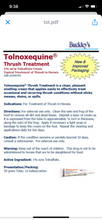 TOLNOXEQUINE 50G Tolnoxequine Thrush Treatment is a clean, pleasant smelling cream.